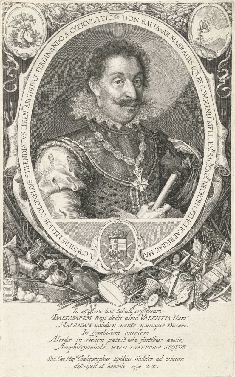 Portræt af Baltasar Marradas af Aegidius Sadeler or Saedeler