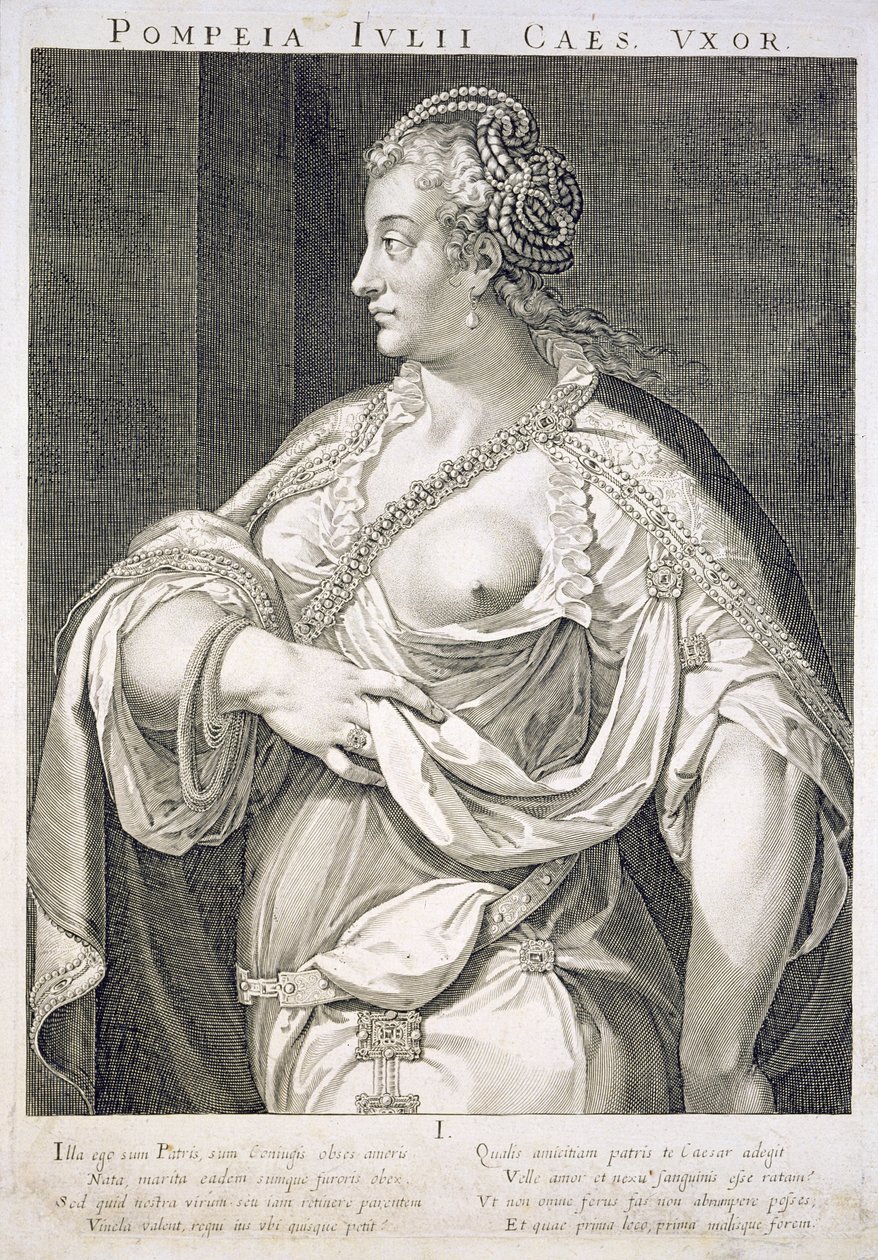 Pompeia (død 122 e.Kr.) hustru til Julius Cæsar af Aegidius Sadeler or Saedeler