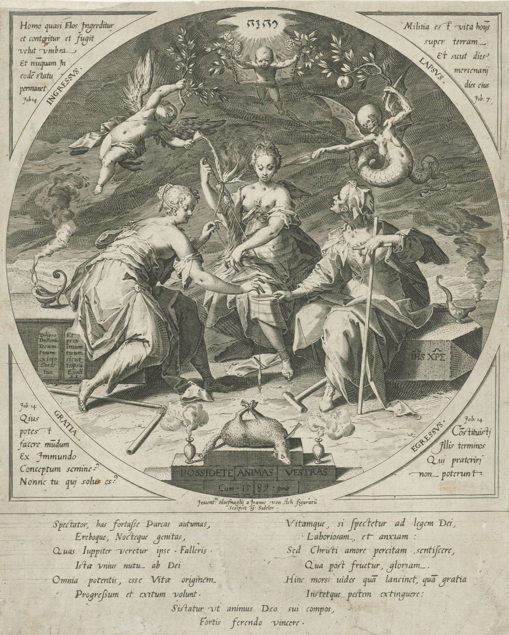 De tørre schikgodinnen Possess Your Souls (titel på objekt) af Egidius  Sadeler (II)