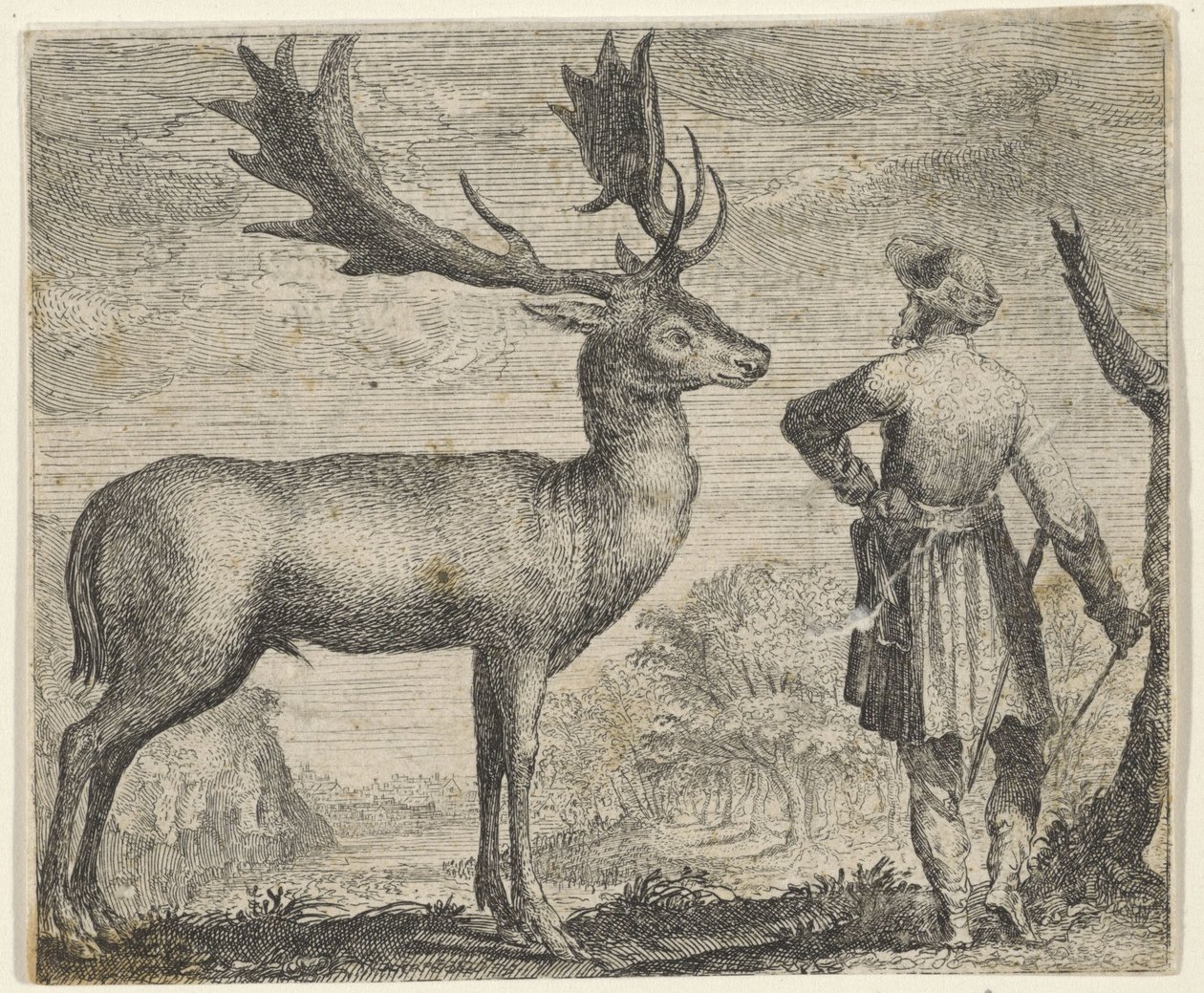 Fabel om elgen og mennesket af Egidius  Sadeler (II)