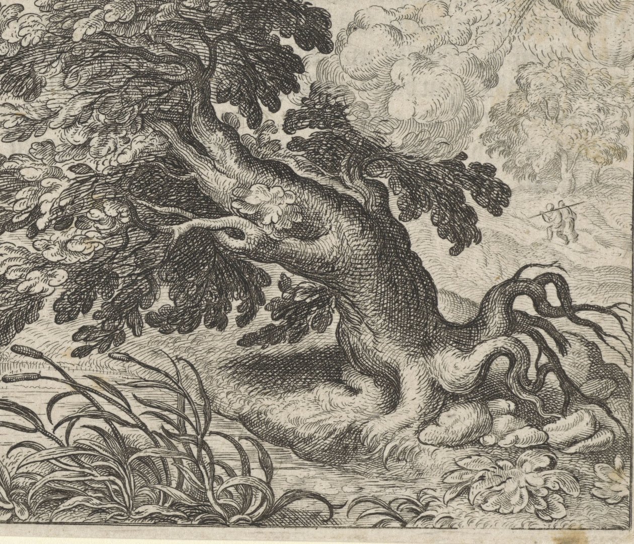 Fabel om asken og sivet af Egidius  Sadeler (II)