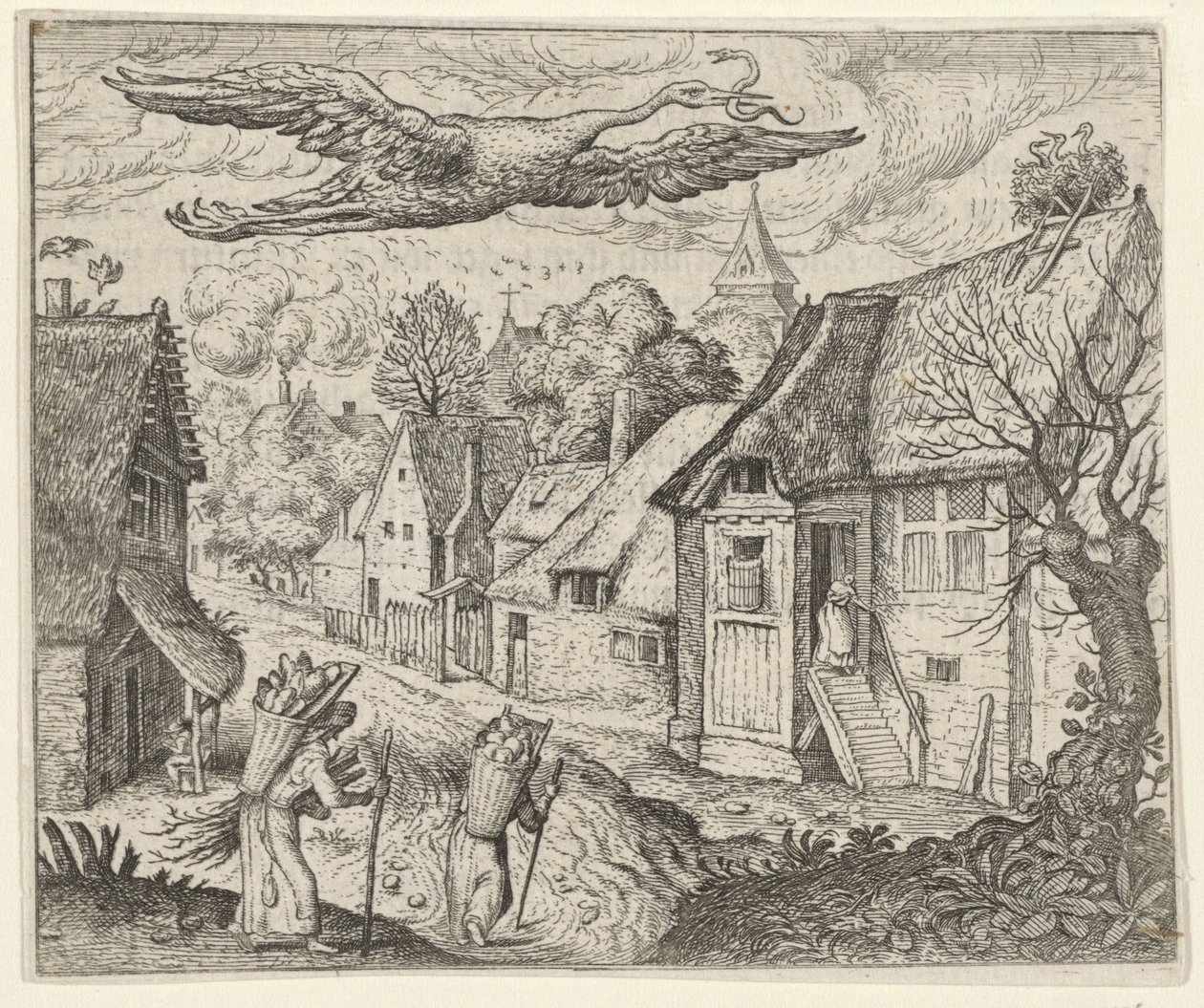 fabel om den gamle stork af Egidius  Sadeler (II)