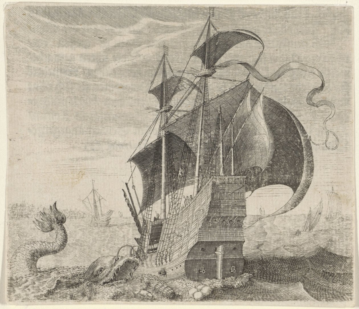 Fabel om skibet og hvalen af Egidius  Sadeler (II)