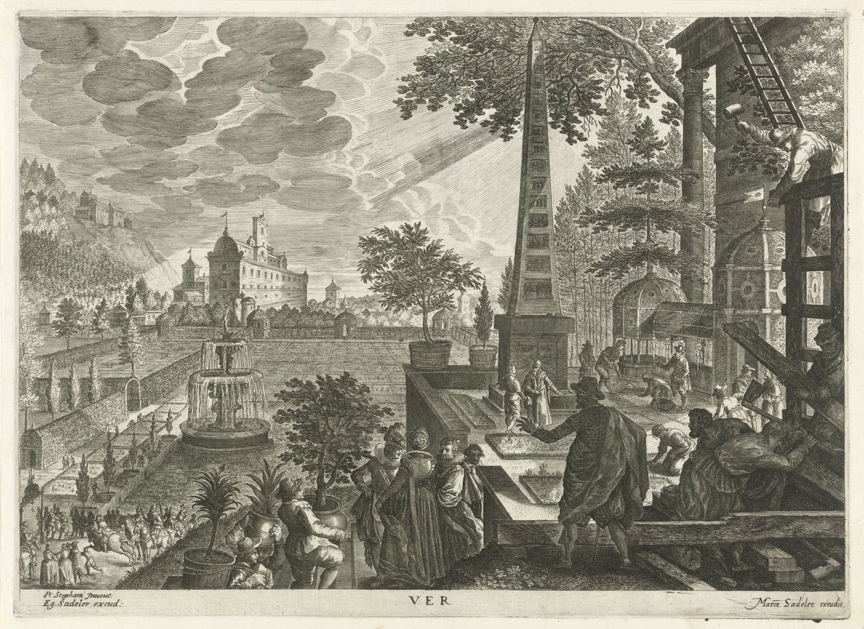 Forår Ver (titel på objekt) De fire årstider (serietitel) af Egidius  Sadeler (II)