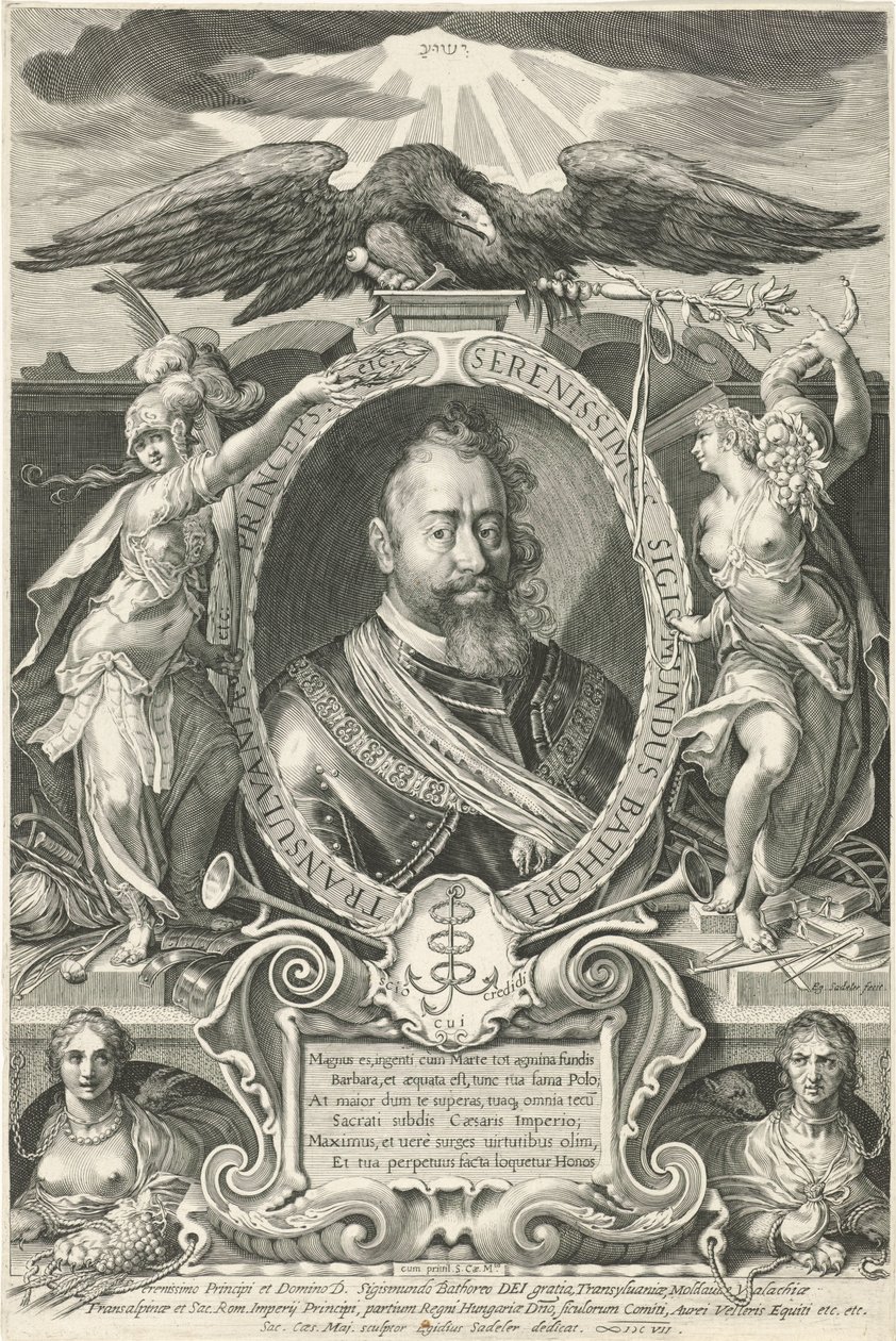 Portræt af Sigismund Báthory, Prins af Transsylvanien af Egidius  Sadeler (II)
