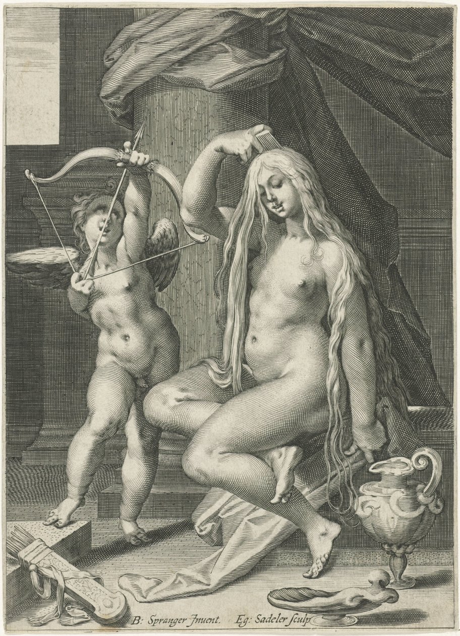Venus reder sit hår af Egidius  Sadeler (II)
