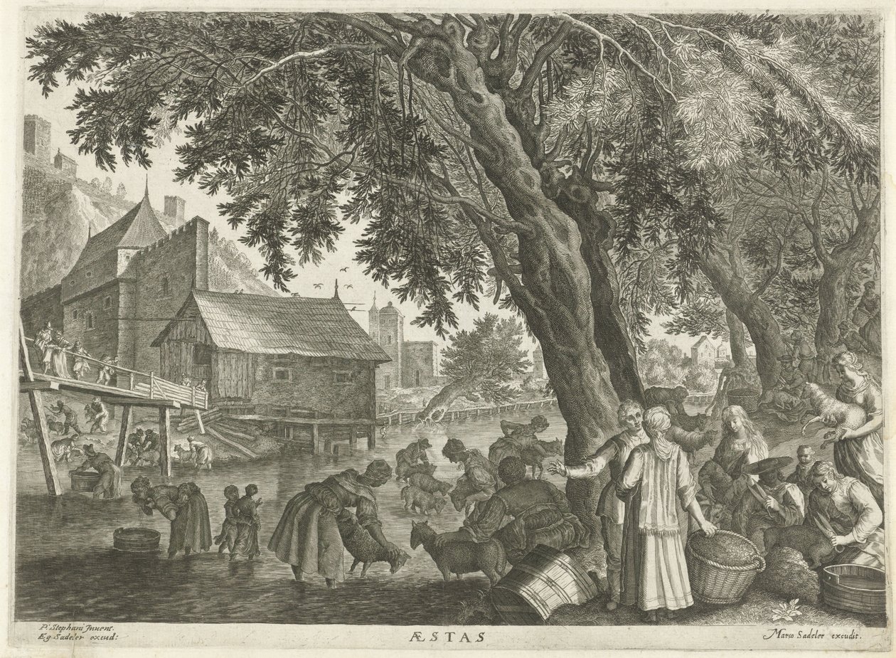 Sommer Aestas (titel på objekt) De fire årstider (serietitel) af Egidius  Sadeler (II)