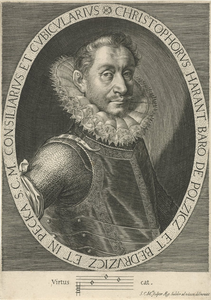 Portræt af komponisten Krystof Harant 1564-1621, ca. 1600 af Aegidius Sadeler or Saedeler