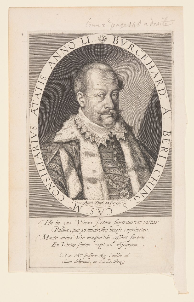 Burkhard von Berlichingen, rådgiver for Rudolph II af Aegidius Sadeler II