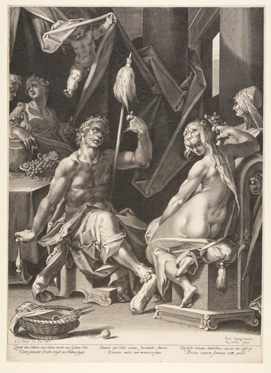 Herkules og Omphale af Aegidius Sadeler II