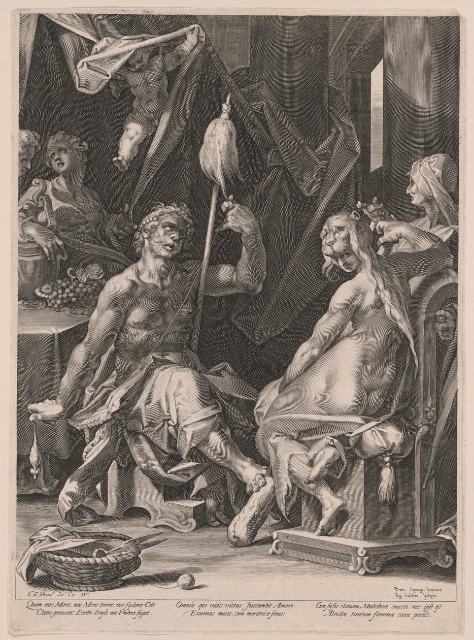 Herkules og Omphale af Aegidius Sadeler II