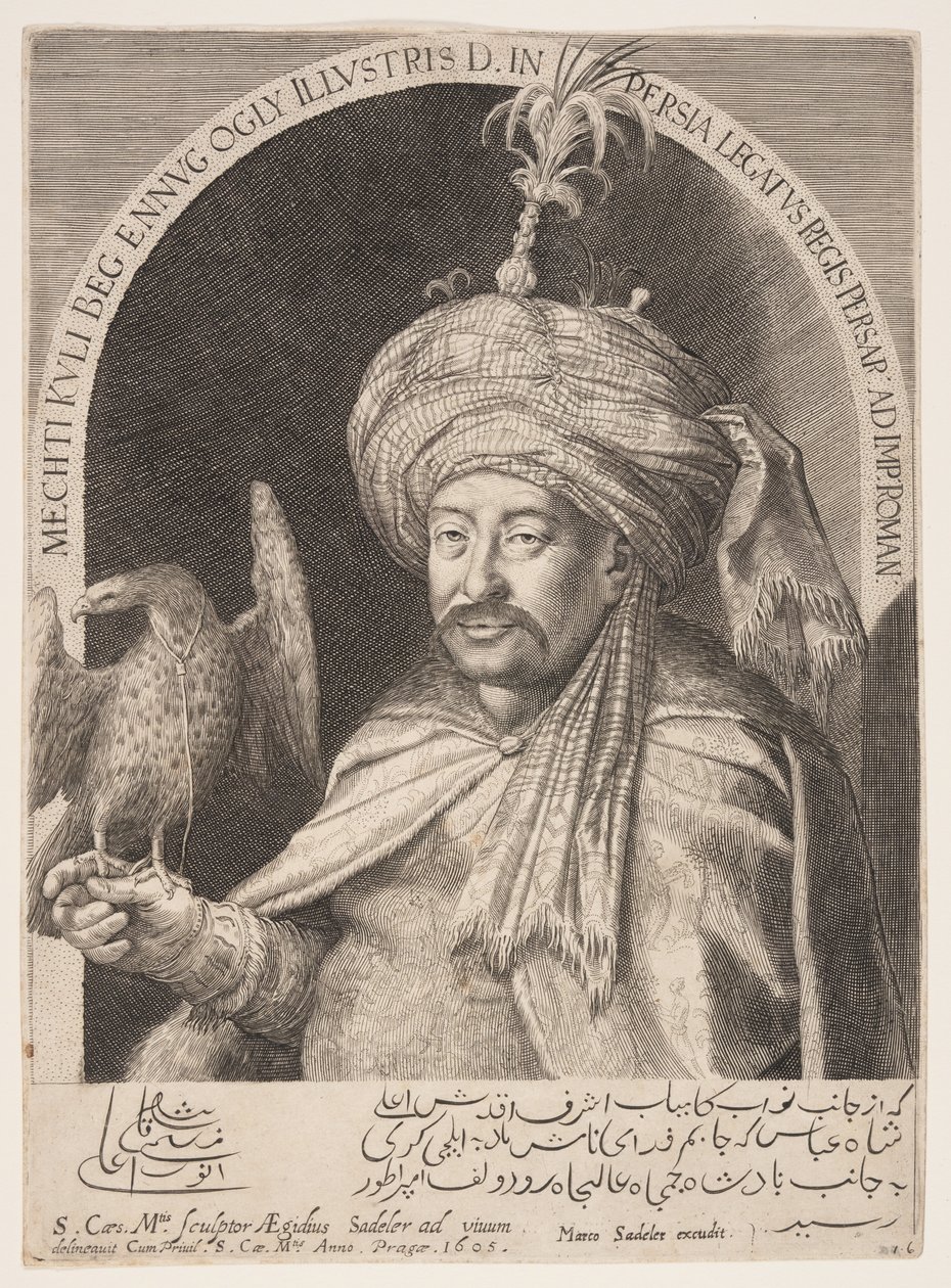 Mechti Kuli Beg (Mehdi Quli Beg), persisk ambassadør i Prag af Aegidius Sadeler II
