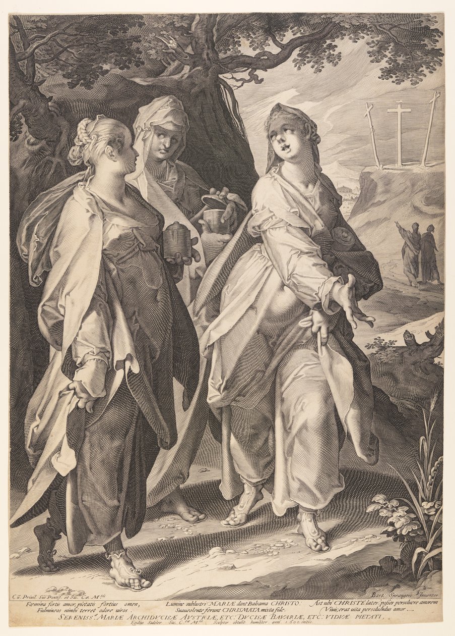 De tre kvinder vender tilbage fra graven af Aegidius Sadeler II
