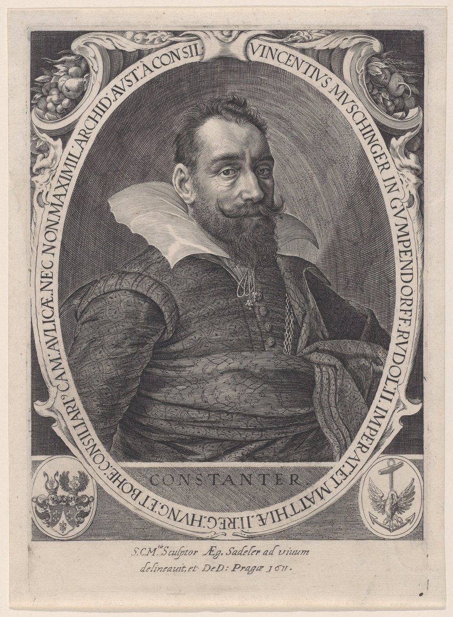 Vincenz Muschinger, råd til kejser Rudolph II, 1611., 1611. af Aegidius Sadeler II