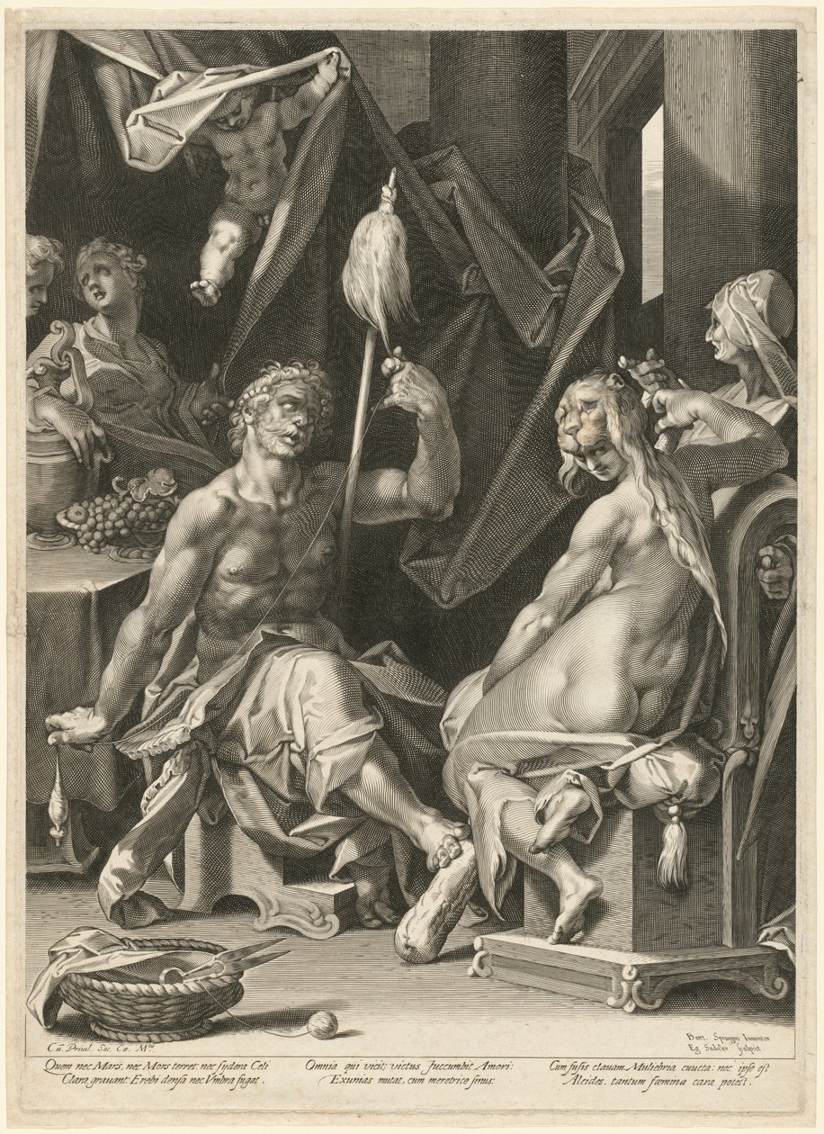 Hercules og Omphale af Aegidius Sadeler II, after Bartholomaeus Spranger