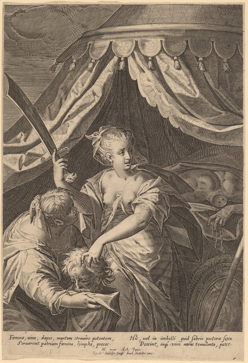 Judith med hovedet af Holofernes af Aegidius Sadeler II, after Hans von Aachen
