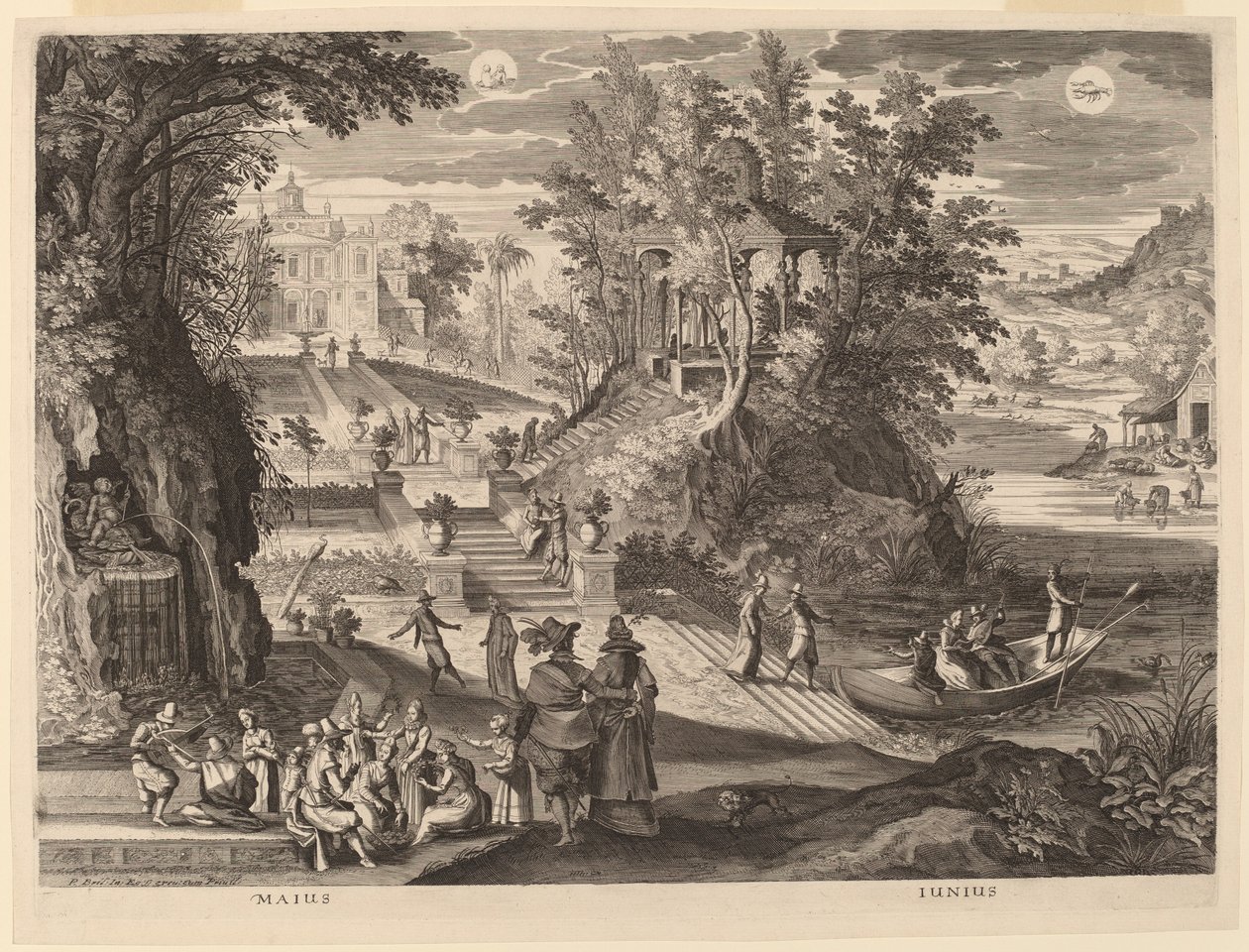 maj og juni af Aegidius Sadeler II after Paul Bril