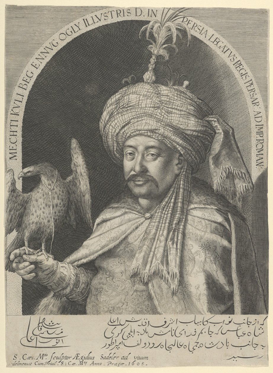 Drømme om Cooley Beg, persisk ambassadør i Prag, 1605 af Aegidius Sadeler or Saedeler