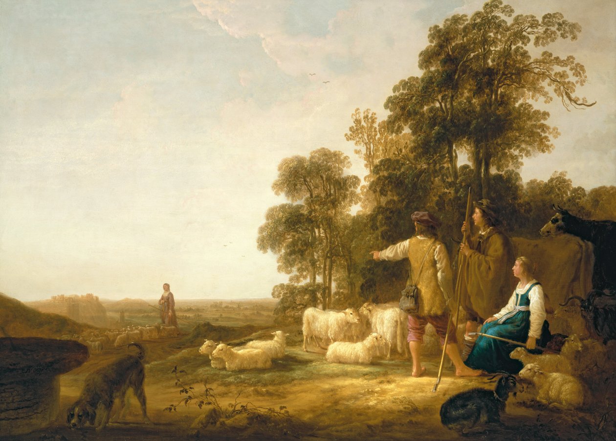 Et landskab med hyrder og hyrinder af Aelbert Cuyp