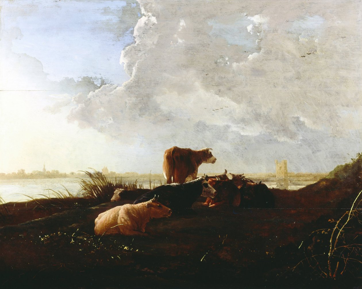 Kvæg nær en flod af Aelbert Cuyp
