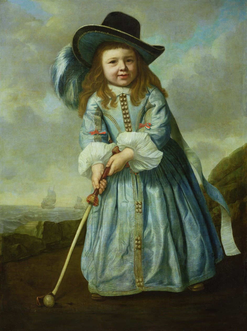 Barn, der spiller golf af Aelbert Cuyp