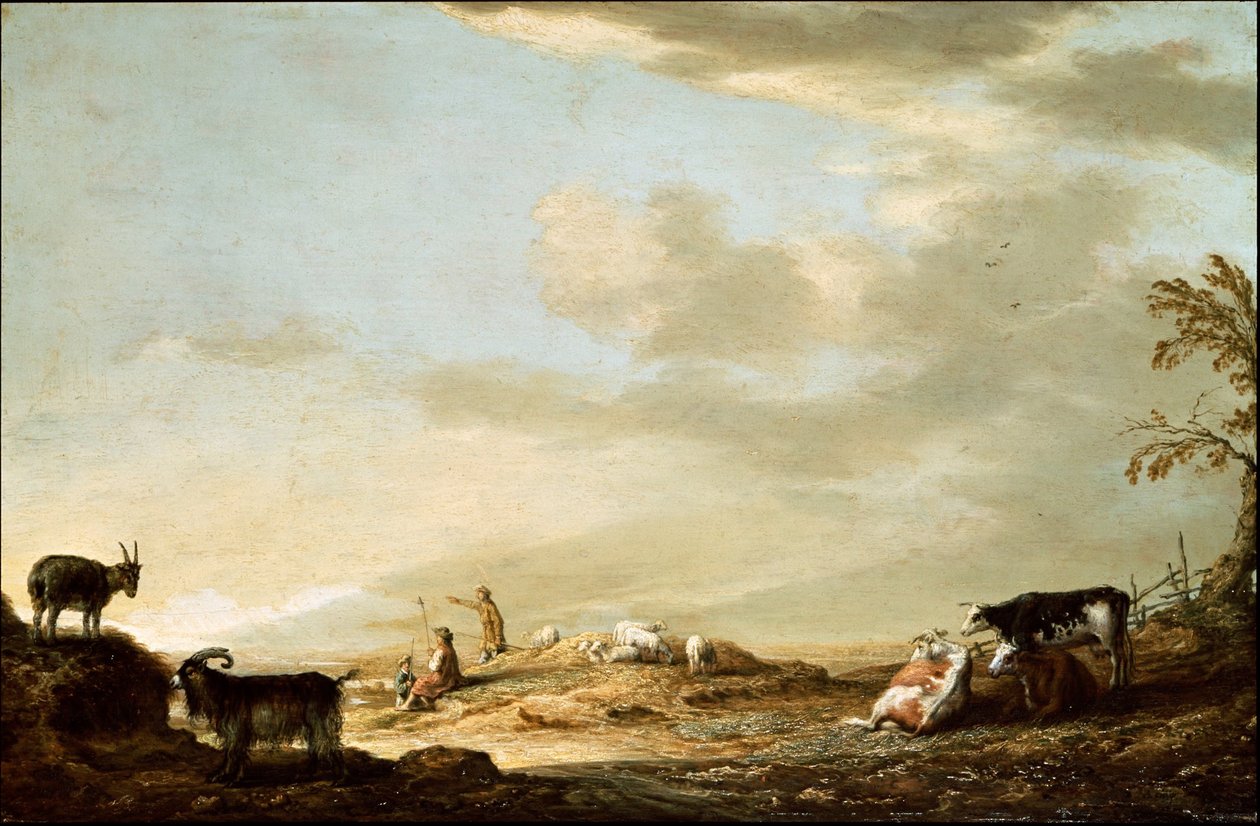 Landskab med Kvæg og Figurer af Aelbert Cuyp