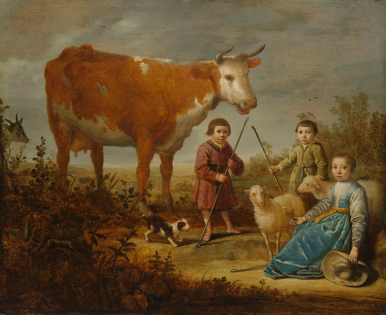 Børn og en ko, 1635-39 af Aelbert Cuyp