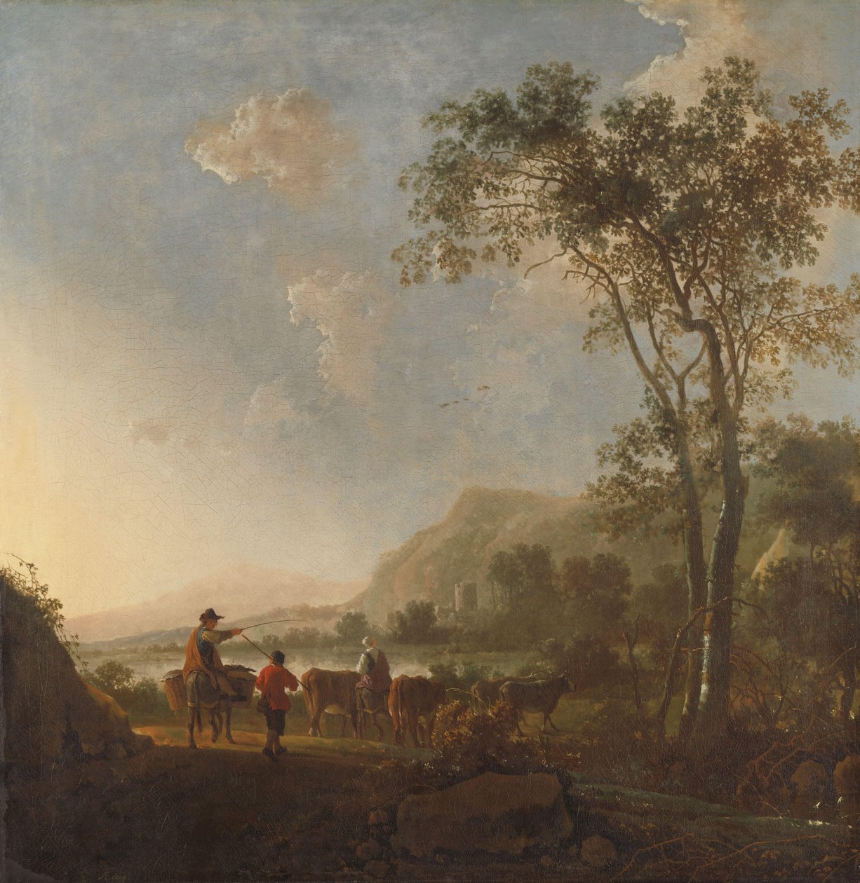 Landskab med Hyrder og Kvæg af Aelbert Cuyp (follower of)
