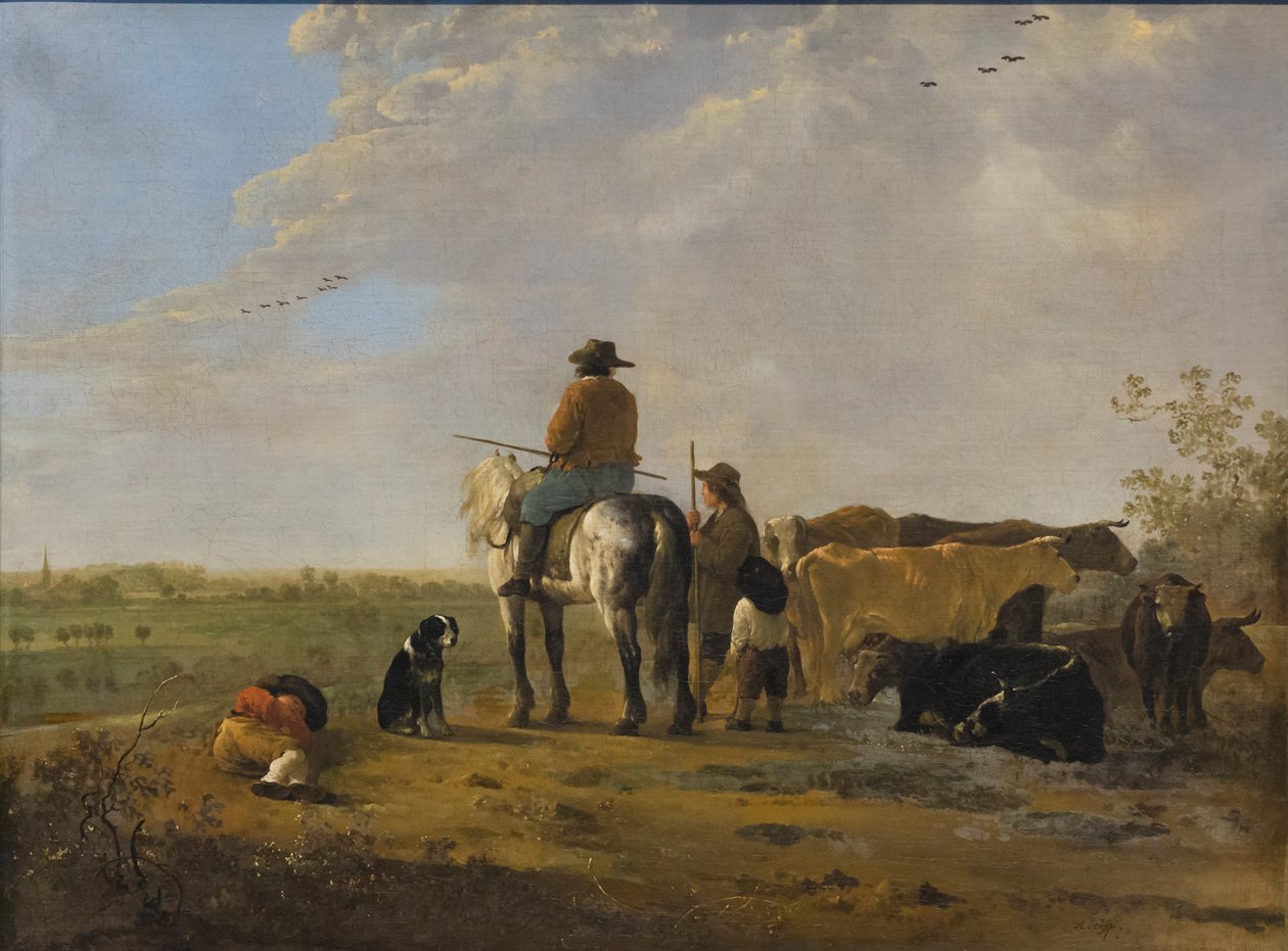 Et landskab med rytter, ca. 1655-60 (olie på lærred) af Aelbert Cuyp