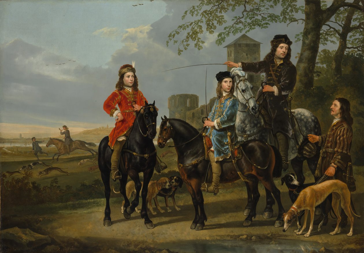 Rytterportræt af Cornelis 1639-1680 og Michiel Pompe van Meerdervoort..., ca. 1652-53. af Aelbert Cuyp