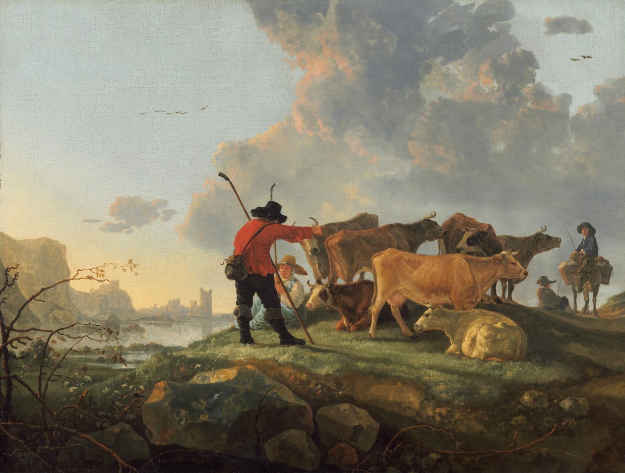 Hyrder, der passer kvæg, 16551660. af Aelbert Cuyp