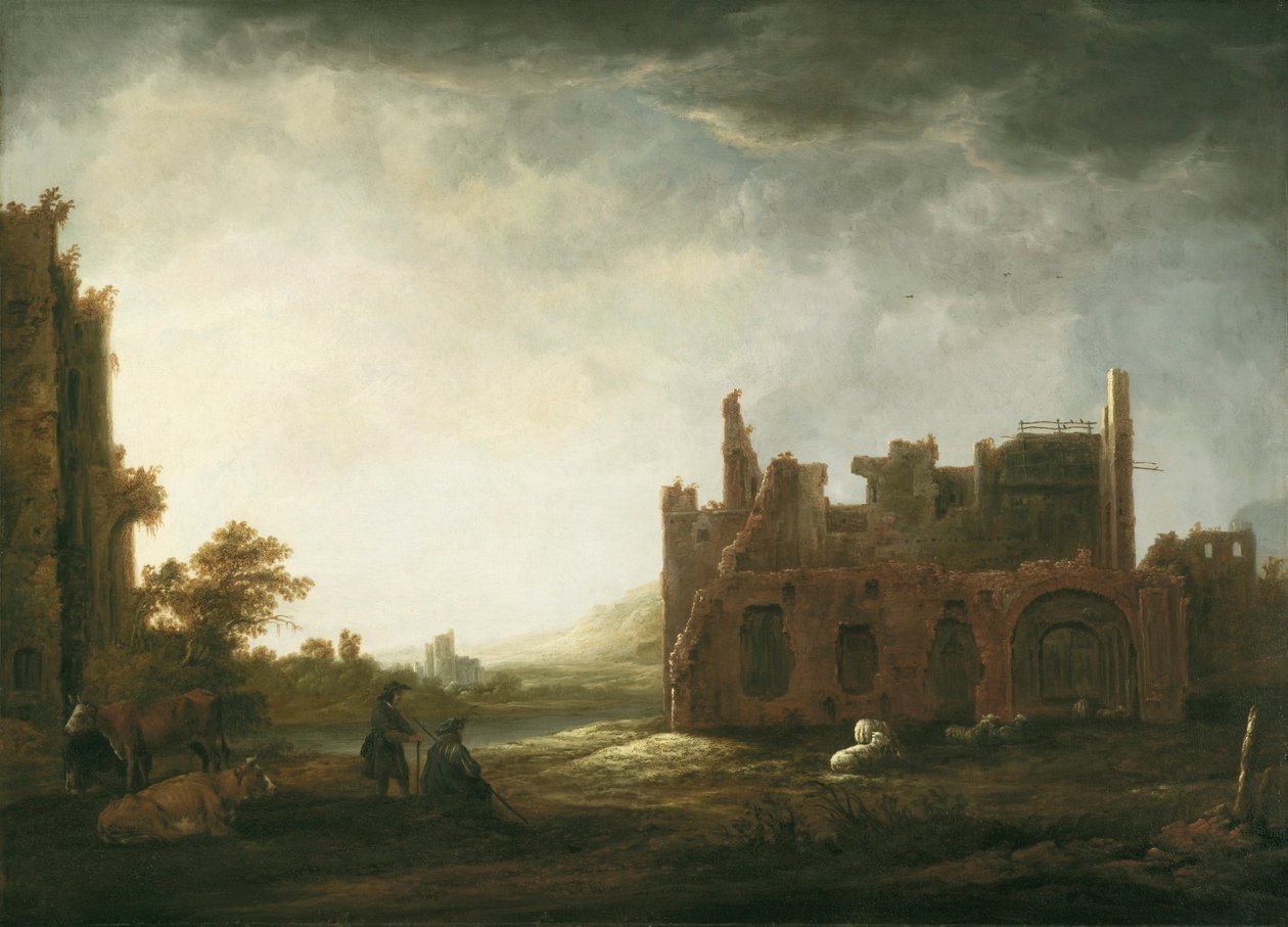 Landskab med ruinerne af Rijnsburg-klosteret af Aelbert Cuyp