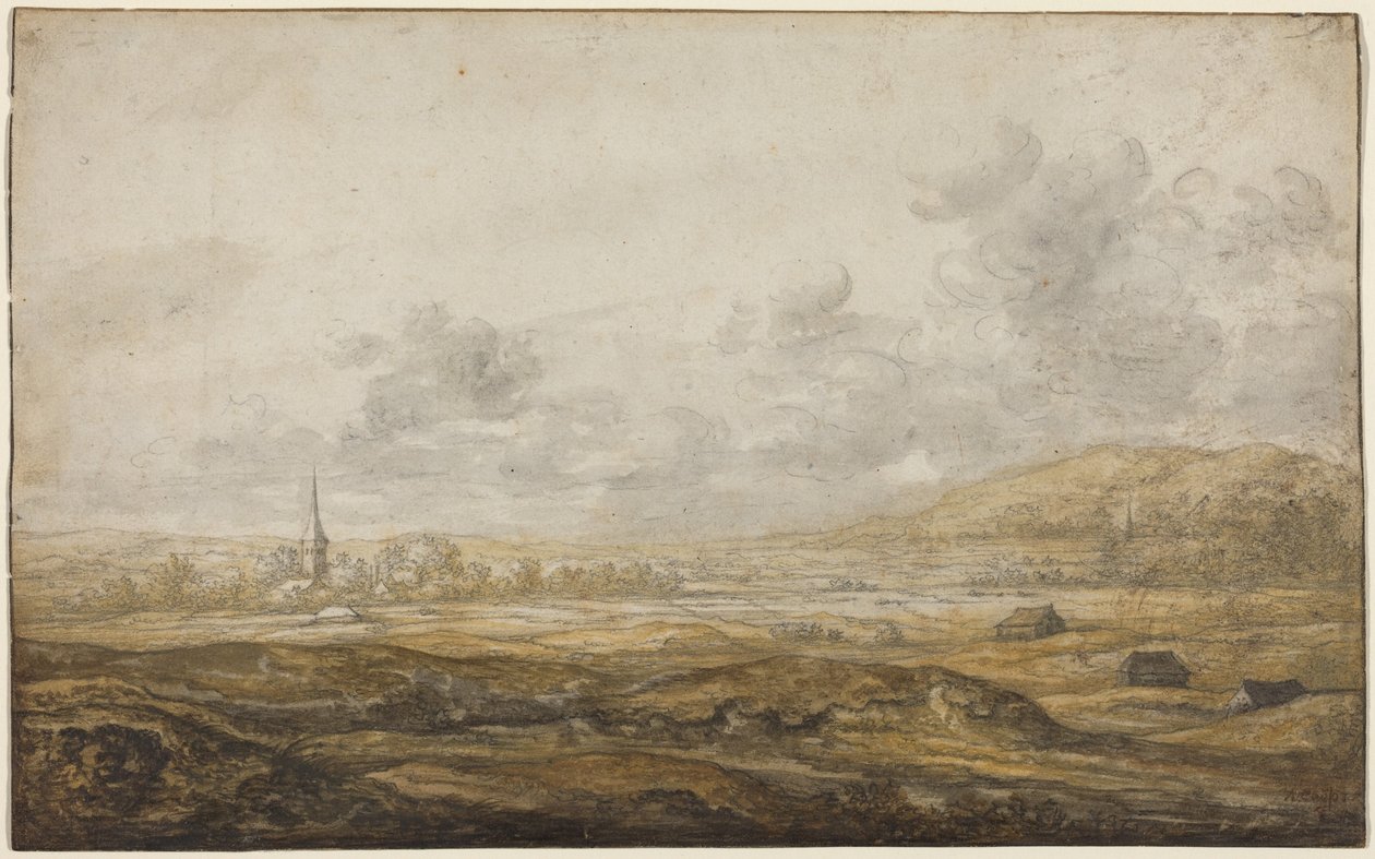 Panoramaudsigt over landskabet langs Rhinen af Aelbert Cuyp