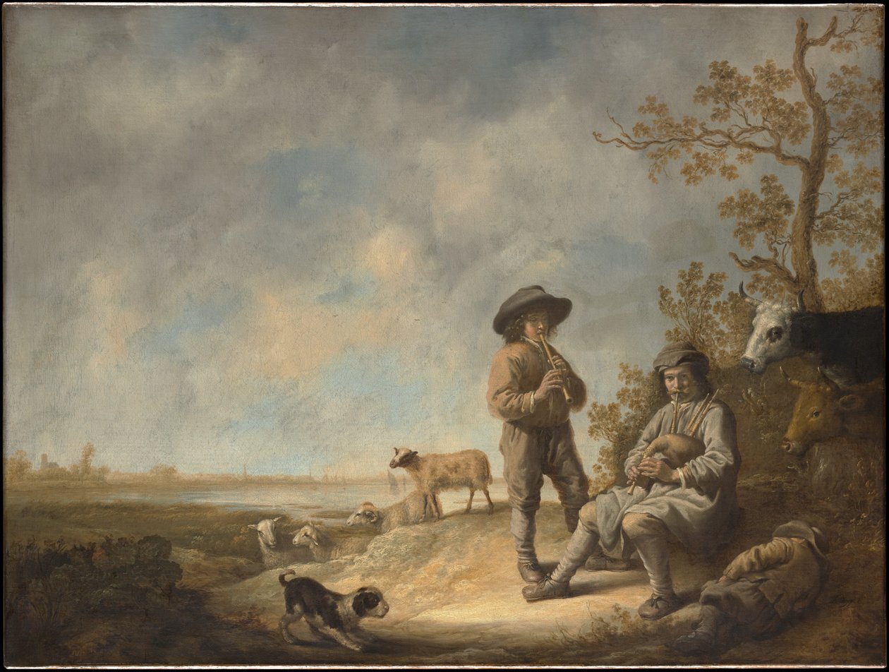 Fløjtespillende hyrder af Aelbert Cuyp