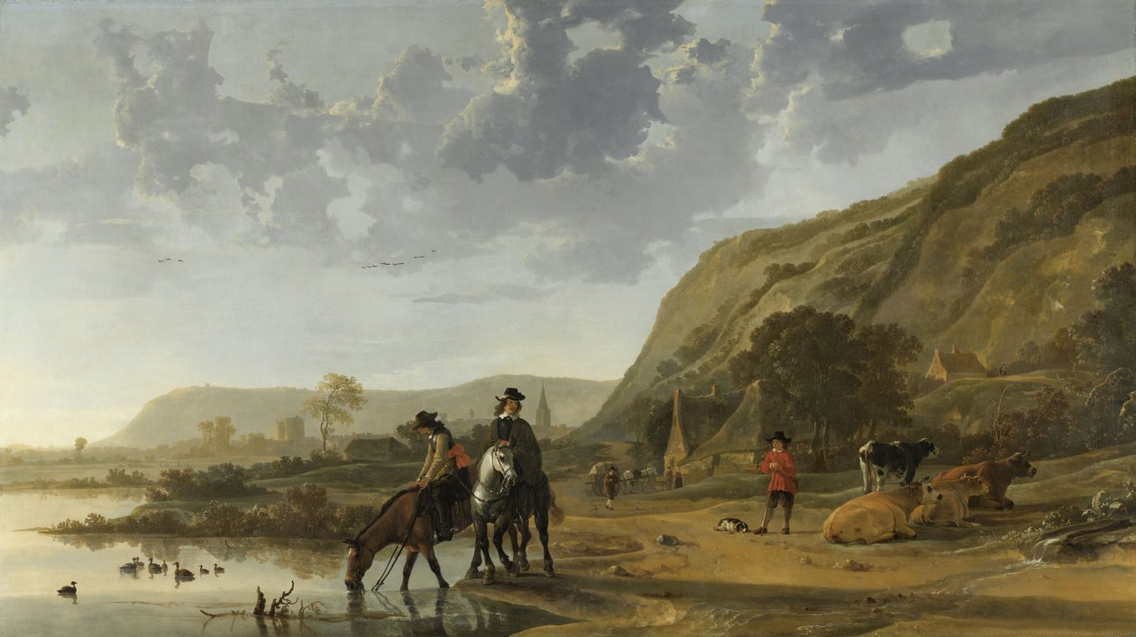 Flodlandskab med Ryttere, 1653-7 af Aelbert Cuyp