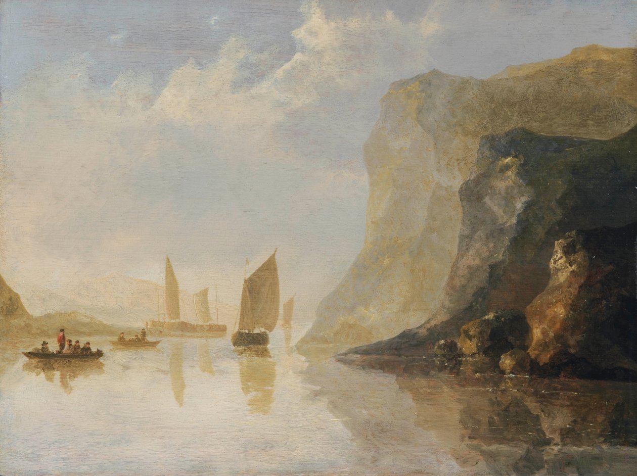 Flodlandskab med både af Aelbert Cuyp