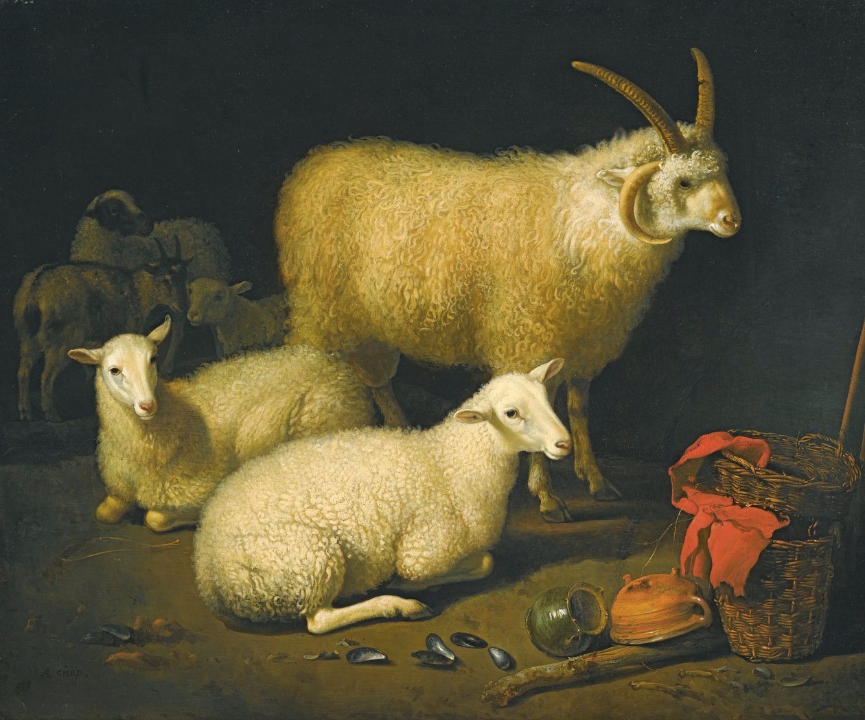 Får i en stald af Aelbert Cuyp