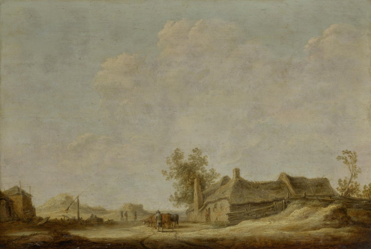 Solrigt klitlandskab med brønd af Aelbert Cuyp
