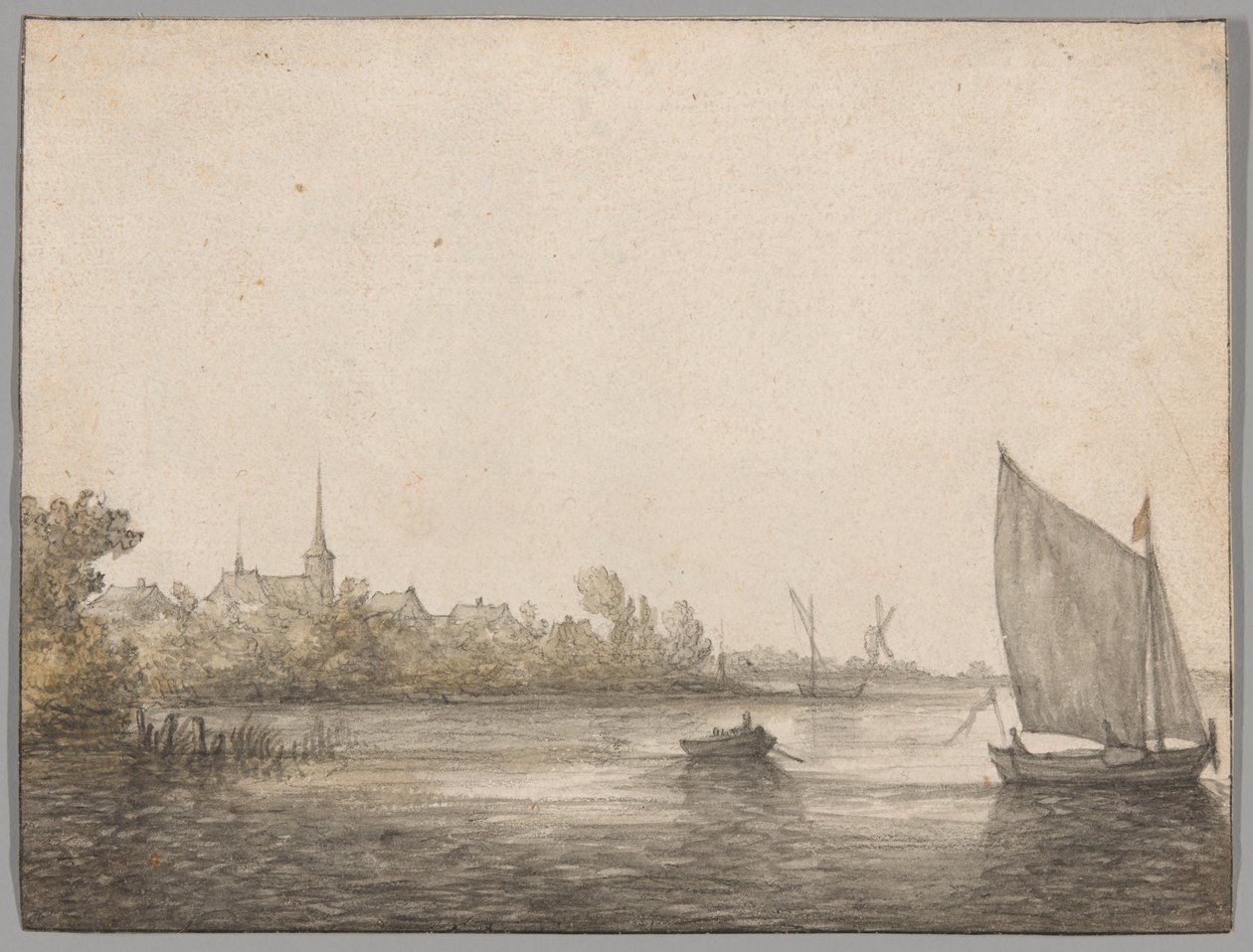 Udsigt over IJsselmonde set over den nye Maas af Aelbert Cuyp