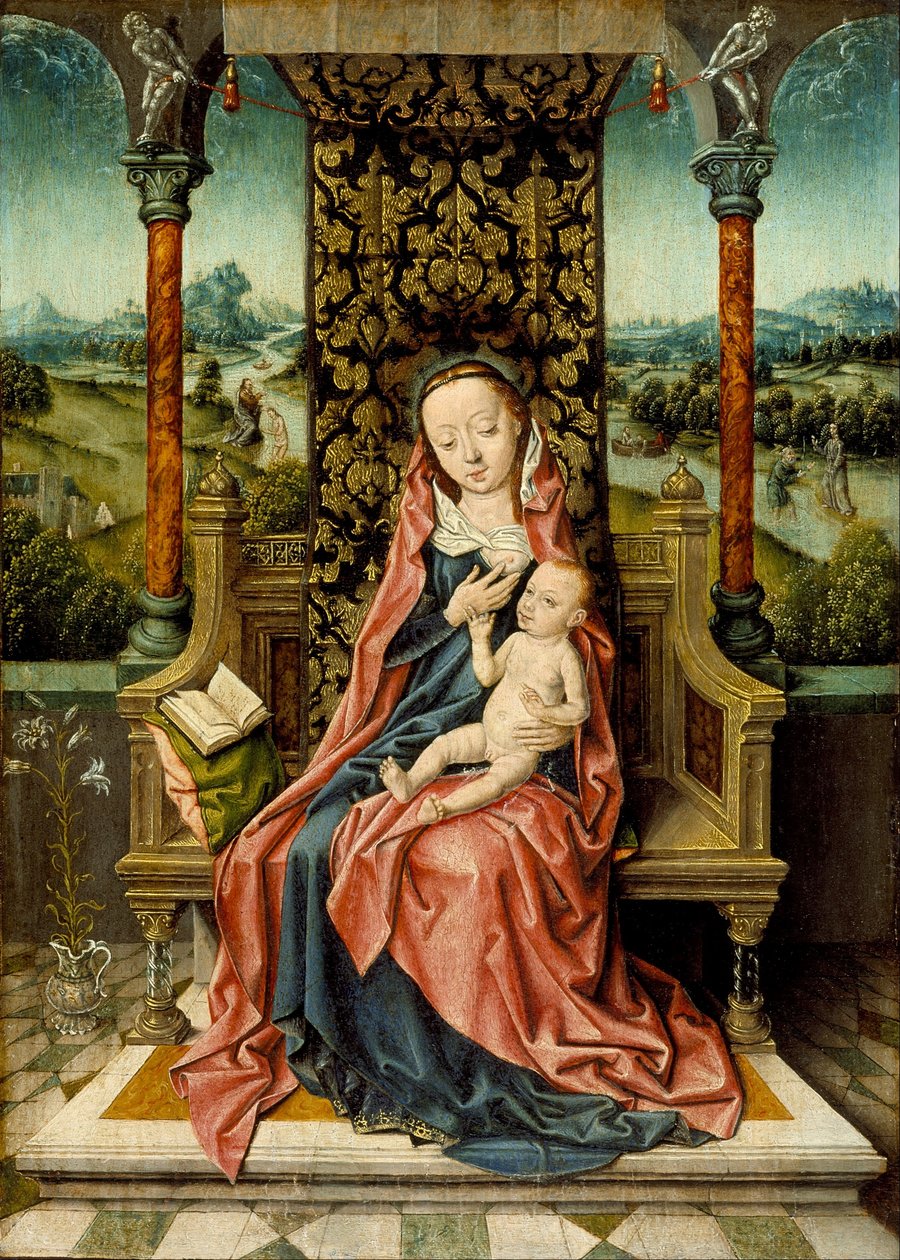 Madonna og Child Enthroned af Aelbrecht Bouts