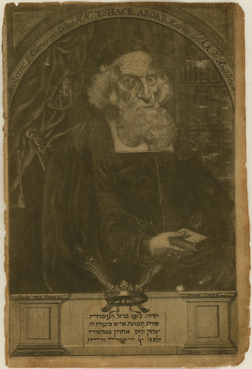 Portræt af Isaac Aboab da Fonseca 1605-1693, 1681. af Aernout Naghtegael