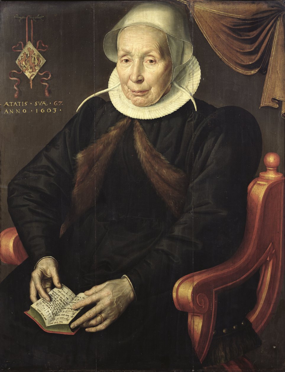 Portræt af en ældre kvinde, 1603 af Aert Pietersz.