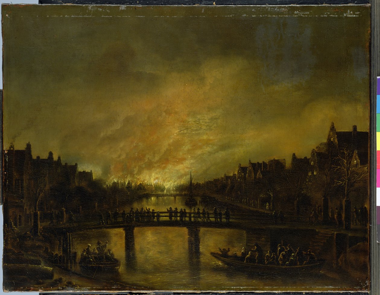 Brand i Amsterdam af Aert van der Neer