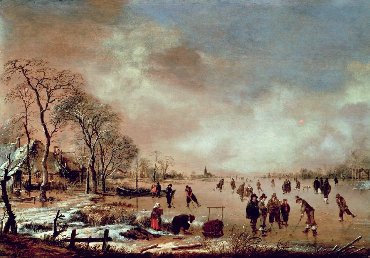 Frossen kanalscene af Aert van der Neer