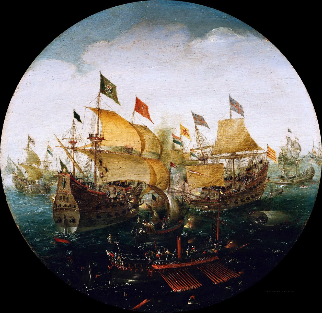 Søslag mellem de hollandske og spanske skibe, 1604 af Aert Anthonisz