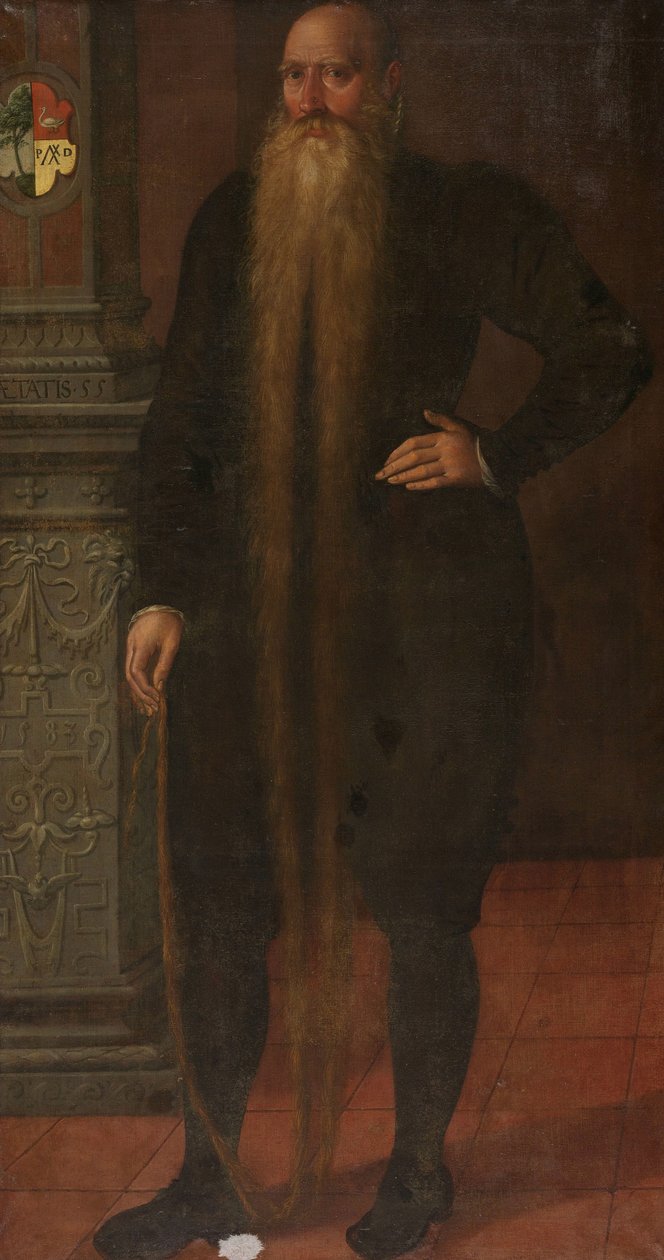 Portræt af Pieter Dircksz, kaldet Long Beard, rådsmedlem af forældreløse kammer i Edam af Aert Pietersz. (attributed to)