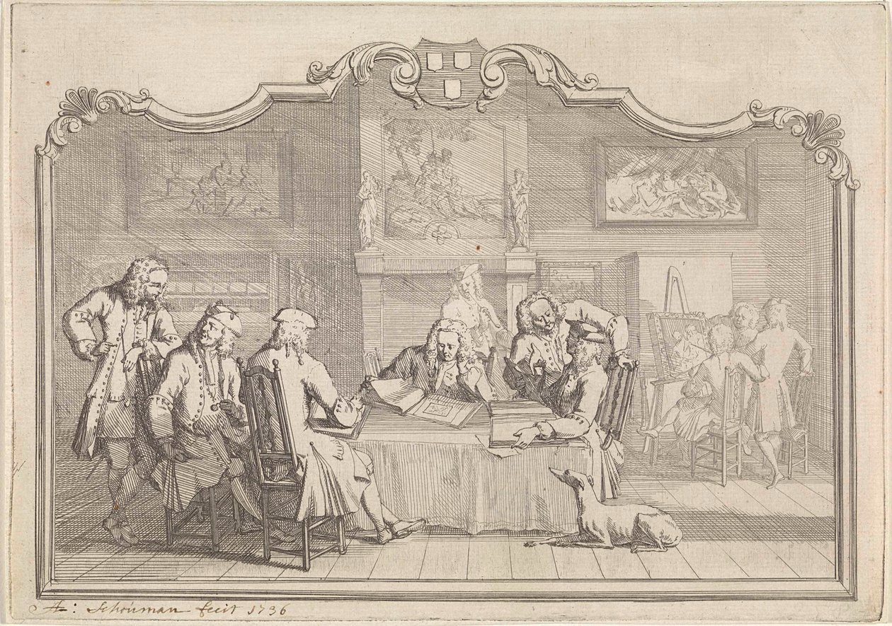 Sankt Lukas-lauget i Dordrecht, 1736 af Aert Schouman