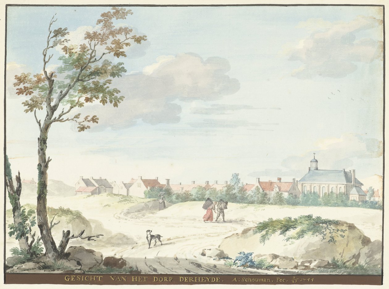 Landsbyen Terheijden FØLELSE AF LANDSBYEN DERHEYDE (titel på objekt) af Aert Schouman
