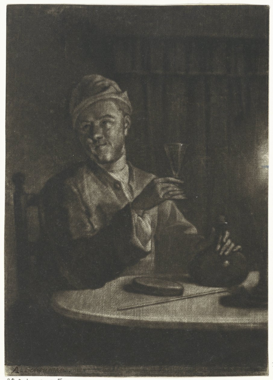 Mand med hævet glas af Aert Schouman