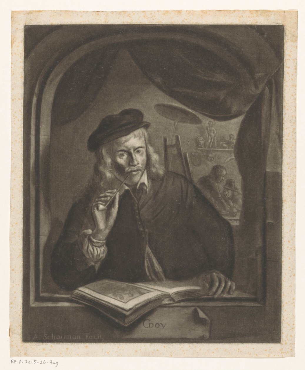 Selvportræt af Gerard Dou af Aert Schouman